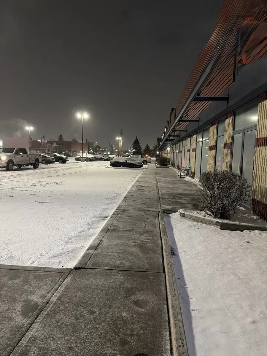 Overnight plaza clearing — Beast Landscaping, Calgary